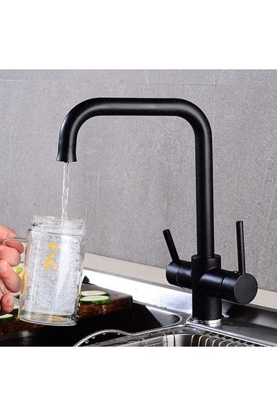 OEM Kitchen Sink Faucet Dual Flow Water Purification Outlet Granite Pattern Black New Imported
