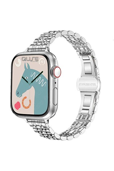 Quse Apple Watch 38/40/41mm & Series 10/11 42mm ile Uyumlu Slim Jubilee Metal...