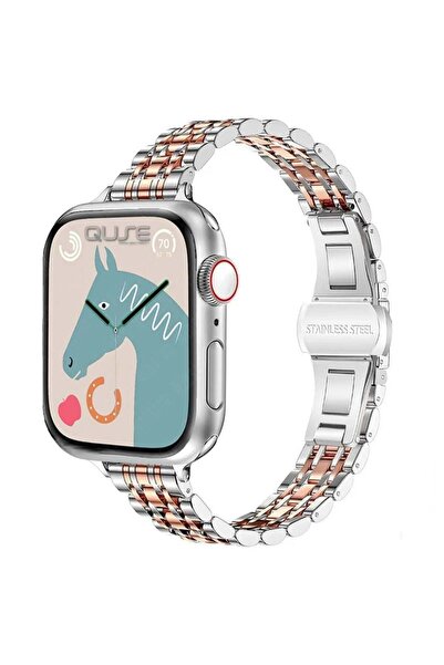 Quse Apple Watch 38/40/41mm & Series 10/11 42mm ile Uyumlu Slim Jubilee Metal...