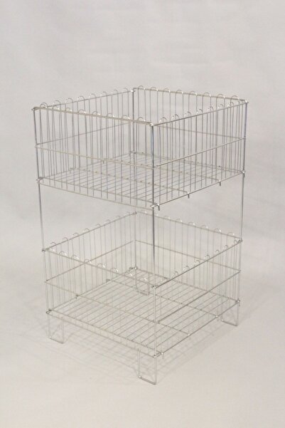 Acar Raf Katlanır Sepet Çift Katlı Tel Sepet 53x53 Cm