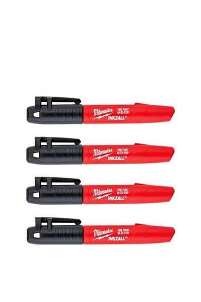 Milwaukee Inkzall Marker Marking Pen Black 4 Pieces