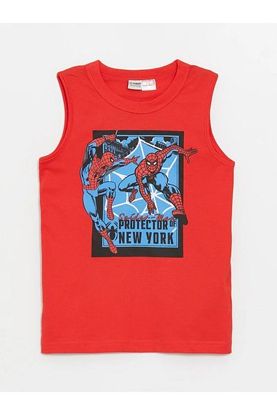 LC Waikiki LCW Kids Crew Neck Spiderman Printed Boys' Tank Top and Swim Shorts