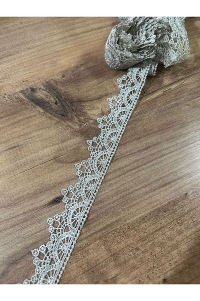 efem gipür Sun Patterned Guipure Lace Band - 8.5 Mt Dark Towel Edge Tableware