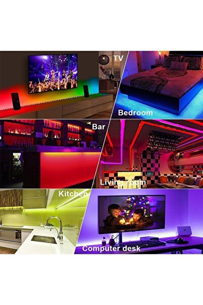 ADALED 5 Meter Rgb Strip Set - 4 Main Colors, Led + Adapter + Remote Control