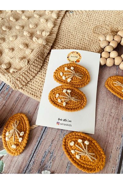 seraskids Children And Adult Mustard Embroidered Snap Buckle