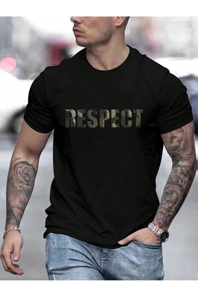 over head oh Crni Respect Štampano Muškarci Oversize kroj T-shirt