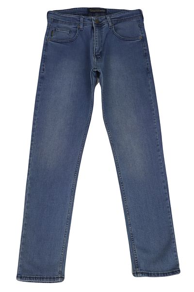 HACKER DENIM Men's Light Blue High Waist Comfortable Cut Pipe Leg Large Size Jean Trousers - Fistan Store