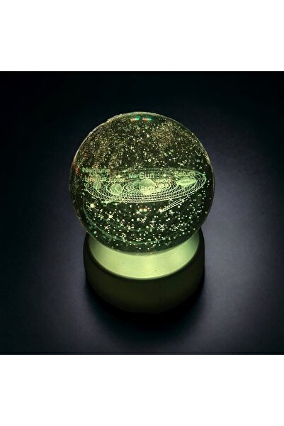 Se Promo 3d Güneş Sistemi Cam Işıklı Küre-dekoratif-masa Süsü