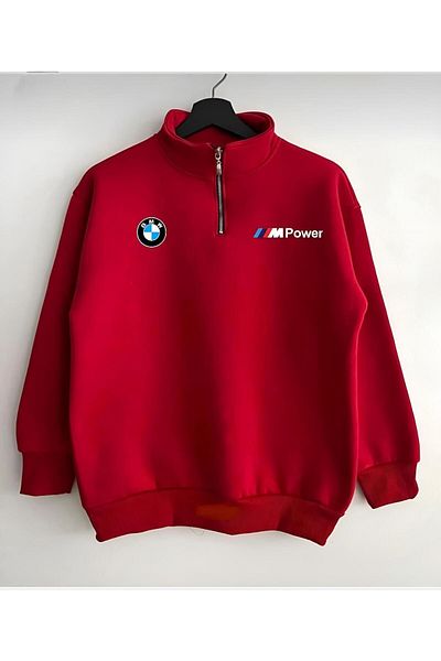 NewCabin Единичен памучен суичър BMW MPOWER с половин цип