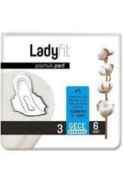 Lady Fit وسادة قطنية ليلية (القطعة الداخلية 6) عبوة واحدة