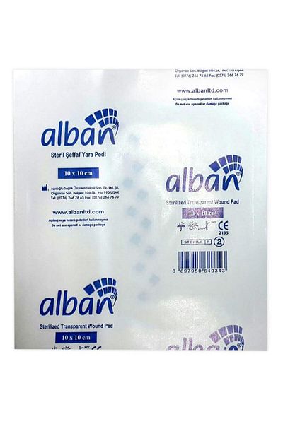Alban Sterile Transparent Waterproof Wound Pad 10x10 Cm Single