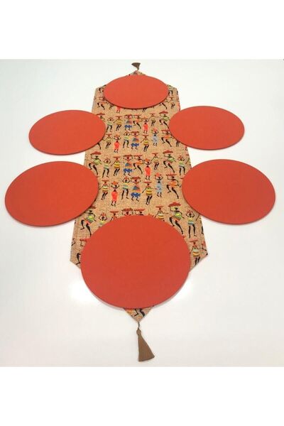 NATURAL HOME Fete Pattern Runner și Serviciul American