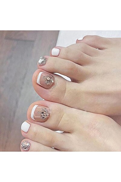 Beauty Box Flashing Rhinestones Kolay Hazır Ayak Takma Tırnak Seti 24'lü