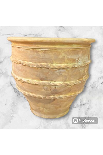 egesaksı Battal safran effect çıralı kil saksı