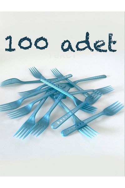 DÜNYAPACK PLASTIC blue FORK 100 PIECES