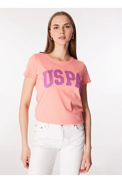 U.S. Polo Assn. Tricou pentru femei US Polo Assn.White cu gât crew - GEAN24 DMLS