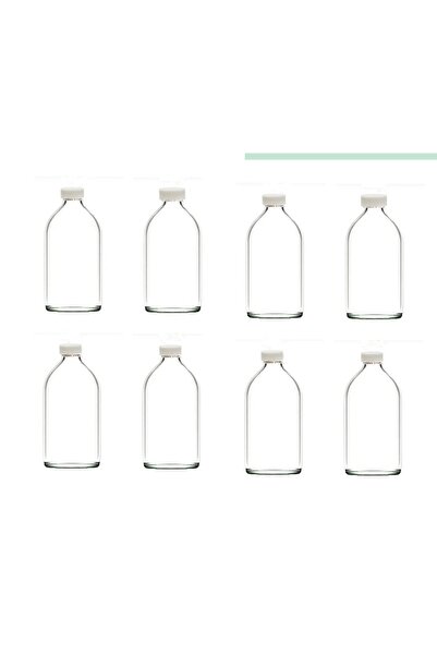 wellLine 8 Adet Cam Kavanoz Oda Kokusu Şişesi Küçük Vazo Kapaklı 8x100ml