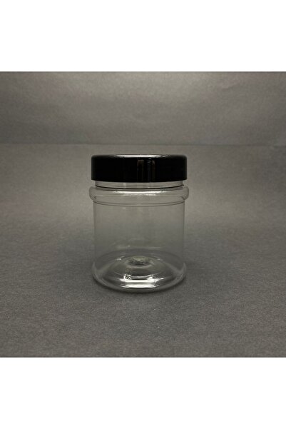 Pause Art Home 200 Cc Silindir Pet Kavanoz - Siyah Plastik Kapaklı - 200 Ml P...