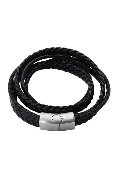 Heideman Lederarmband Herren Lewis silberfarben Basic