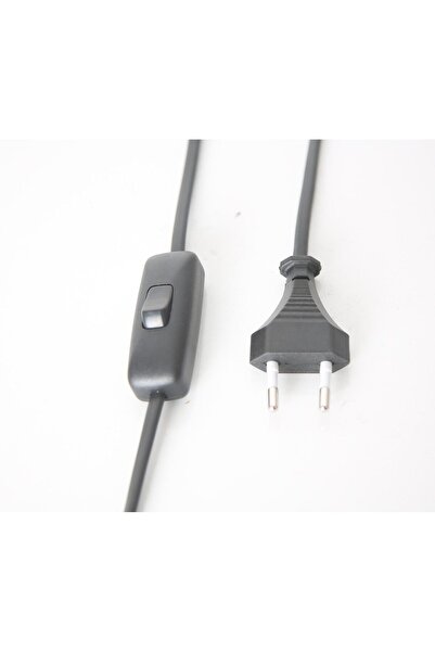 ABAJOUR Arapuar Anahtarlı ve Fişli Abajur - Lambader Kablosu SİYAH( 1,5 MT)