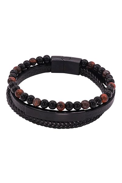 Heideman Lederarmband Herren Joost schwarz farben casual