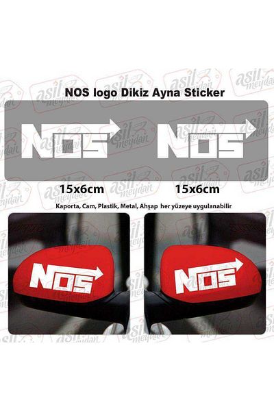 Asilmeydan 2 bucăți Nos Logo Oglindă retrovizoare Autocolant alb, Autocolant auto, Tuning, Accesoriu, Modificat, Armata,
