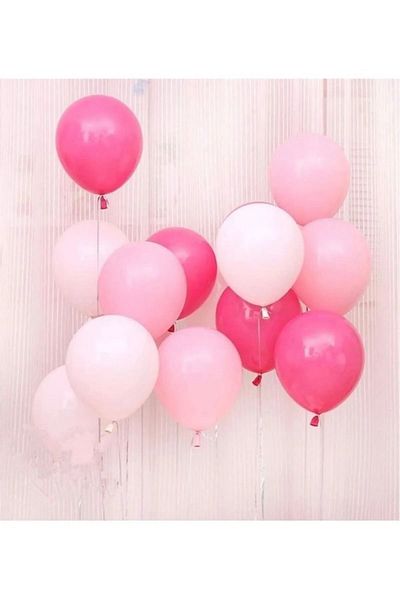 asöy 12 macarons - Pink, Pastel Fuchsia and White Balloon Design