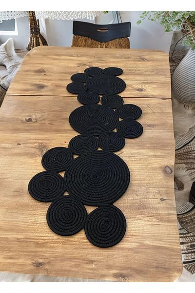 HomeTurko Față de masă din răchită din iuta - Runner pentru decorațiuni interioare, ornament pentru măsuță de cafea