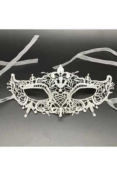 Vipfoni Beyaz Renk Dantel Kesim Dantel İşlemeli Balo Parti Maskesi