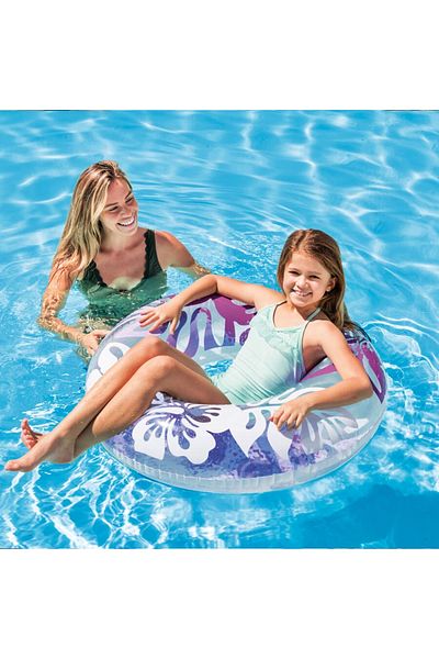 Intex 91 cm Wide Inflatable Bagel with Leaf and Flower Pattern