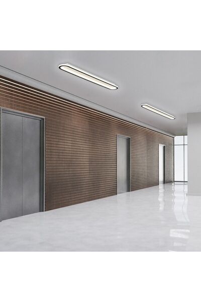 CATLUZ Antrasit Oval 120x16cm Kumandalı,dimli 3 Işık Rengi, Led Tavan Lambası, Avize, Modern Aydınlatma