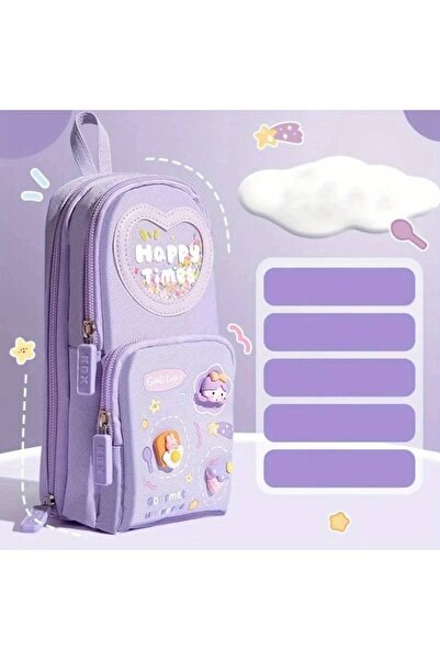 GlassySKY مقلمة على شكل حقيبة مدرسية ذات سعة كبيرة مع 3 طبقات و6 جيوب