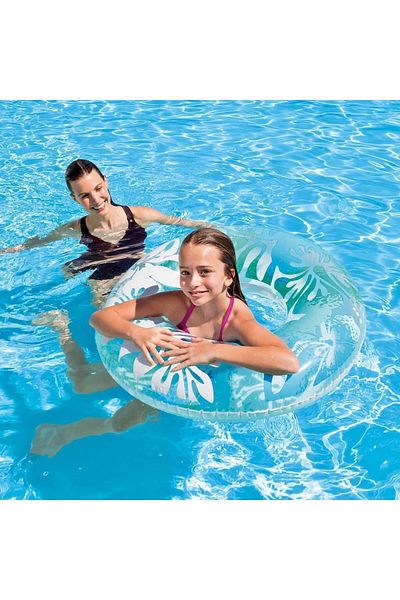Intex 91 cm Wide Inflatable Bagel with Leaf and Flower Pattern