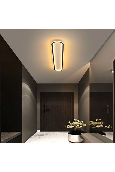 CATLUZ 120x16cm Anthracite Oval Controlled Lamp - 3 Light Colors Led Ceiling, Chandelier, Modern Lighting