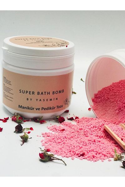 Super Bath Bomb مانيكير &amp;   بودرة باديكير برائحة الورد 500 مل