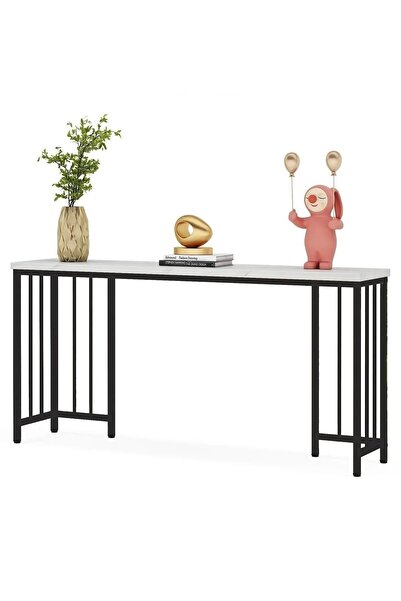 HNC HOME Mutfak Masası, Bar Masası, Dresuar, Makyaj Masası, Konsol Raf, Metal Ayak Bar Masası Beyaz