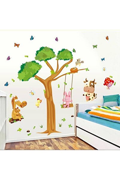 Kt Grup مجموعة ملصقات حائط PVC لحيوانات المزرعة للأطفال والرضع