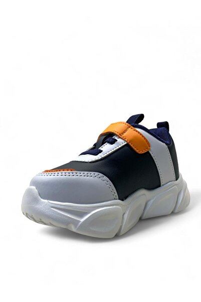 pepino 1802 Ortopedik Erkek Bebek Lacivert/Turuncu Işıklı Sneaker