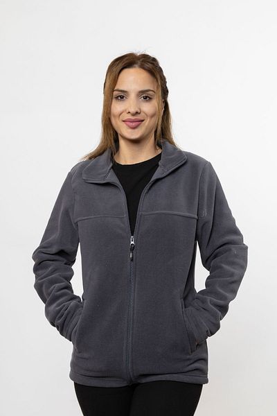 DESCRİBE Women's Smoked Fleece Jacket with Zippered Front Pockets