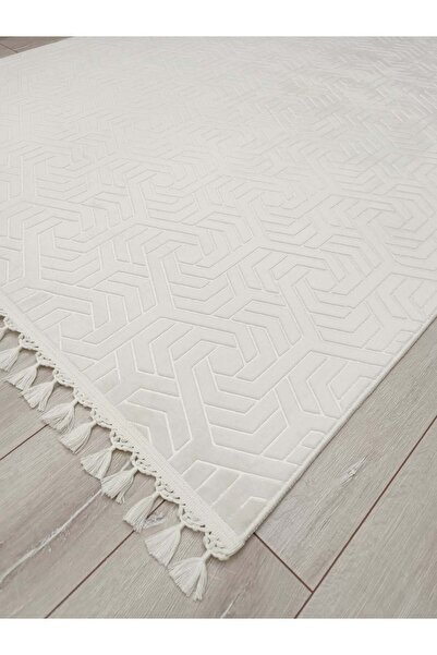 AVEN HOME Püsküllü Kaymaz Taban Halı - Yolluk Koridor Mutfak Halısı Makinede Yıkanabilir