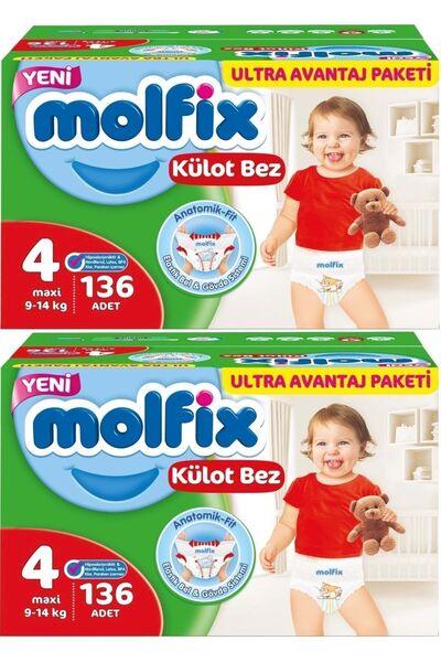 Molfix Külot Bebek Bezi Ultra Avantaj Beden:4 (7-14kg) Maxi 272 Adet
