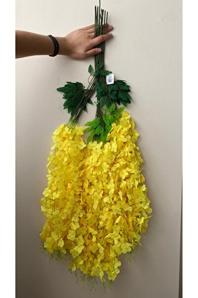 NAHAMİS TRADE 12 Adet Sarı Sarkan Akasya Çiçek 3 Dallı 100 Cm. Yapay Çiçek Ak...
