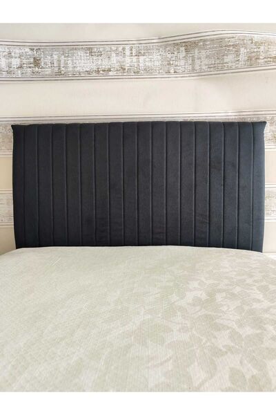 ByDekor Tasarım Sonne Keten Baza Yatak Başlık Kumaş Kılıfı 120 Cm Siyah