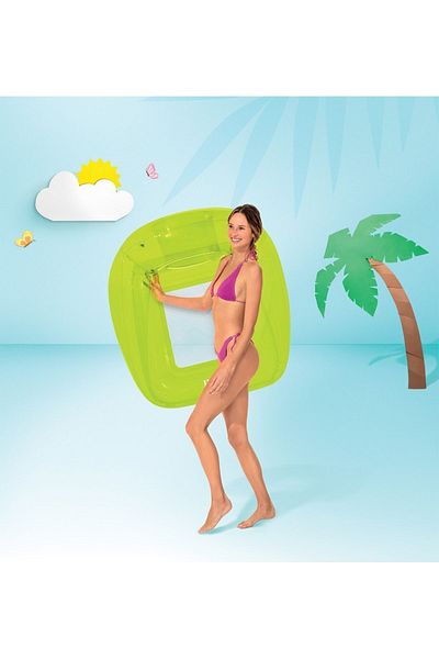 Intex 104x102 cm Square Transparent Sea Buoy - Net, Transparent Bagel, Sunbed