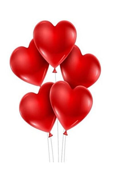 parti sürprizi Red Heart Latex Balloon 10 Pieces