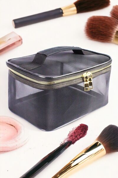 HASBY Професионална козметична чантичка за гримове - прозрачна, сгъваема органайзер, куфар за пътуване