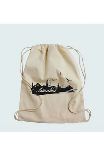bezçantadünyası Raw Cloth Backpack with Istanbul Visual