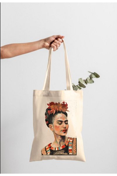 bezçantadünyası Printed Raw Cloth Bag