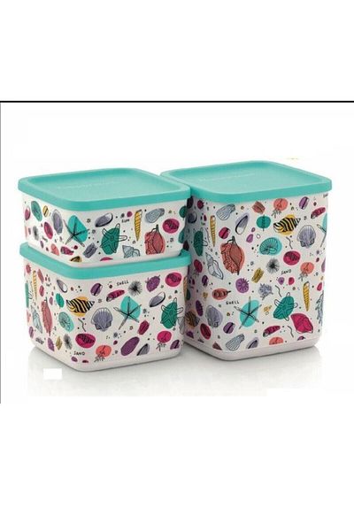 Tupperware Cubic Set Storage Container Cubic Set of 3