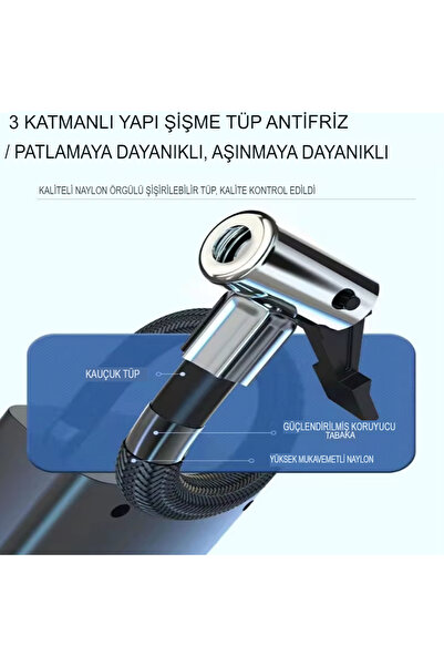 Tisul SLİM Siyah MODEL Göstergeli Oto Araç Profesyonel Hava Pompası Kompresör Mini Lastik Şişirme Pompası